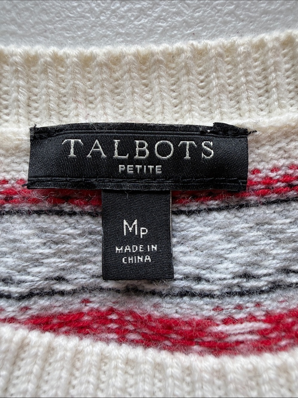 Talbots Cream and Pink Fair Isle Crewneck Sweater - Picture 9 of 14